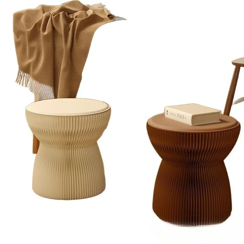 

Folding small round stool Internet celebrity small portable door shoe changing living room futon low small