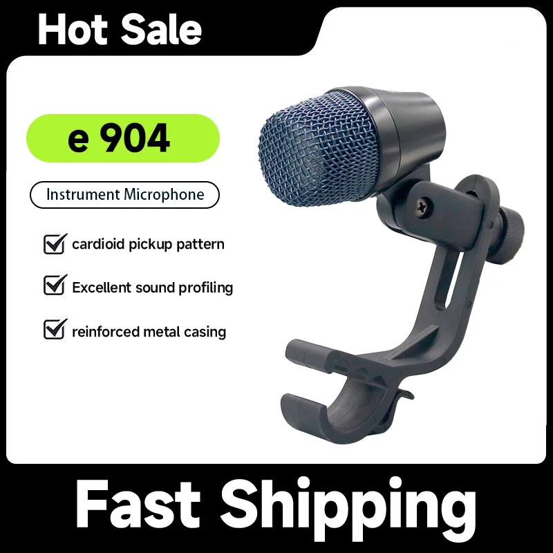 e 904 Rugged Dynamic Supercardioid Mic for Drums Percussion Guitar Amps Live Shows Studio Recording Instrumental Use