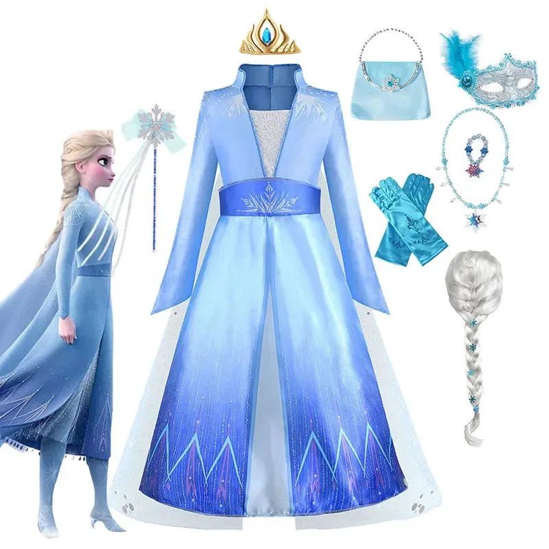 

Костюм Эльзы «Холодное сердце 2», игровое платье принцессы Снежной королевы на день рождения, фантазийное платье, карнавальная одежда для малышей, Хэллоуин, ролевая игра для девочек, Эльза