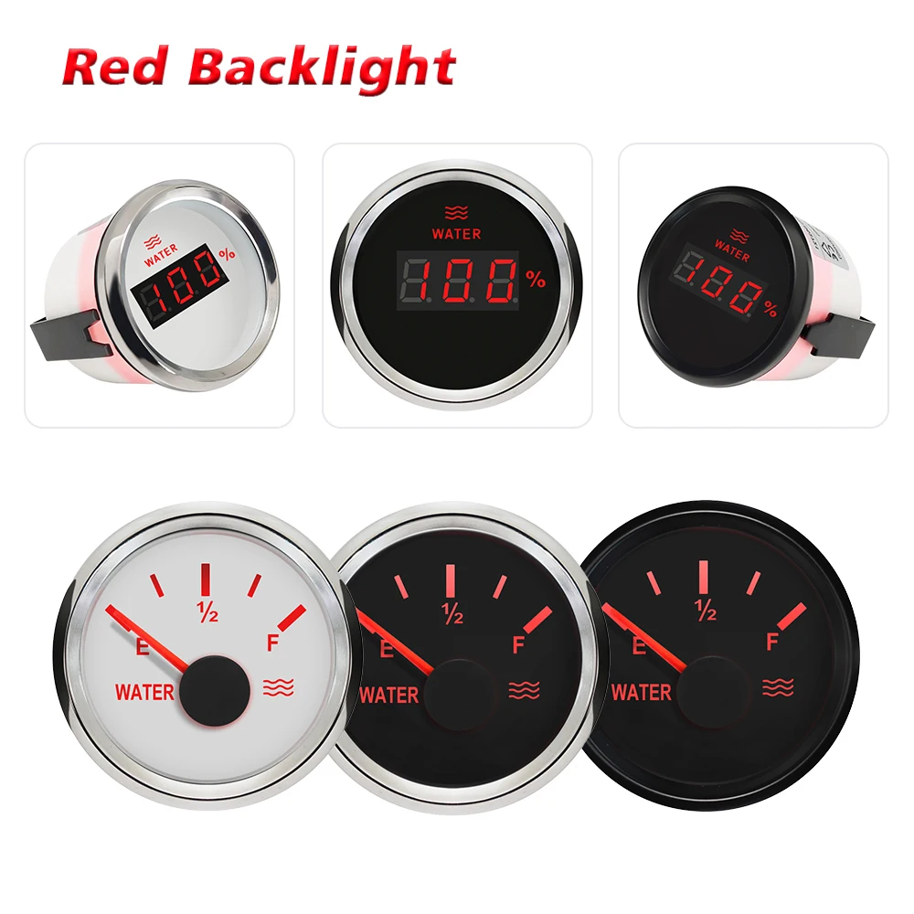 

Датчик уровня воды Rhaxel 52 мм, 0-190 Ом, 240-33 Ом, индикатор уровня жидкости, 2 дюйма, с подсветкой, 9-32 В, для ATV и UTV