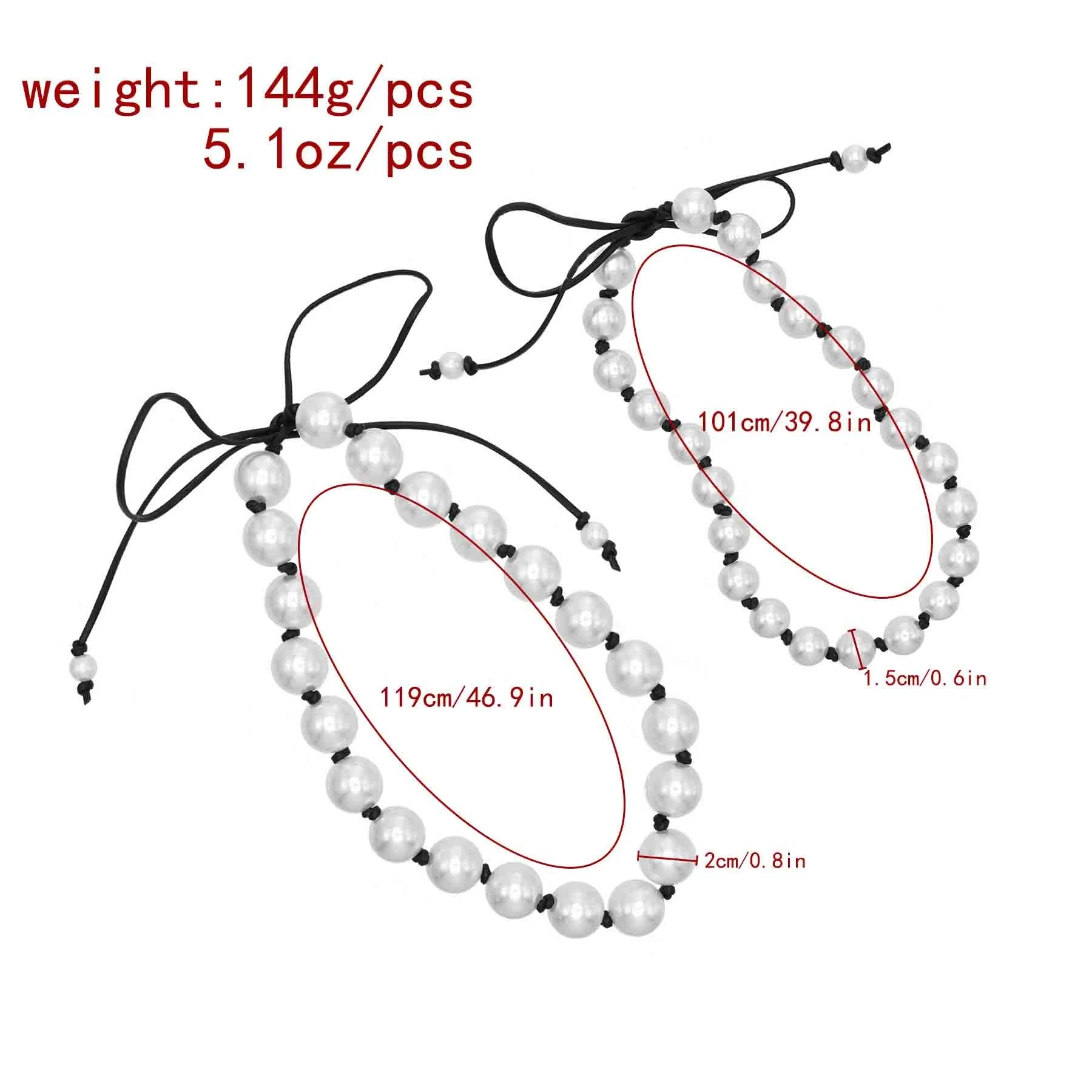 Fashion Double Layer White Pearl Black Nylon Rope Necklace for Women Jewelry Accessories