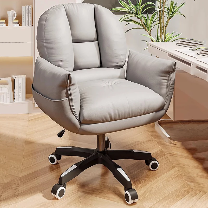 Back Rest White Office Chair Nordic Fancy Design Rotating Cheap Office Chair Upgrade Girl Cadeiras De Escritorio Furniture