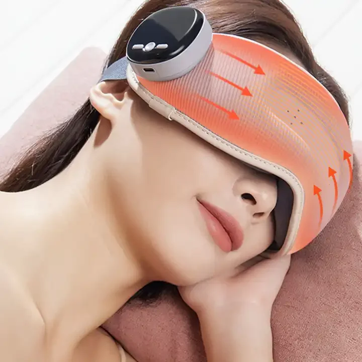 Eye Massager with Heat, Smart Eye Massager for Migraines,6 Modes ,Heat Compression Eye Massage,Heated Eye Massager Foldable