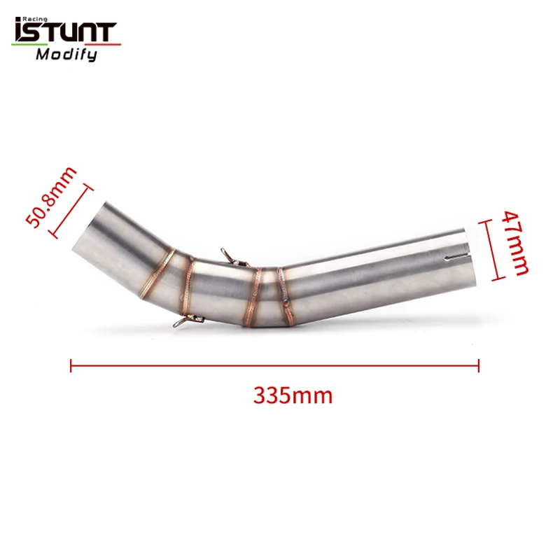 Slip On For  Voge 300 AC Motorcycle Exhaust Muffler Modify Escape Moto Stainless Steel Middle Link Pipe Connect 51mm Muffler