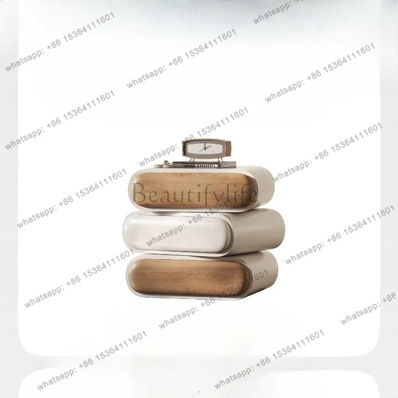 Rotating bedside table popular cream log style household 2026 models