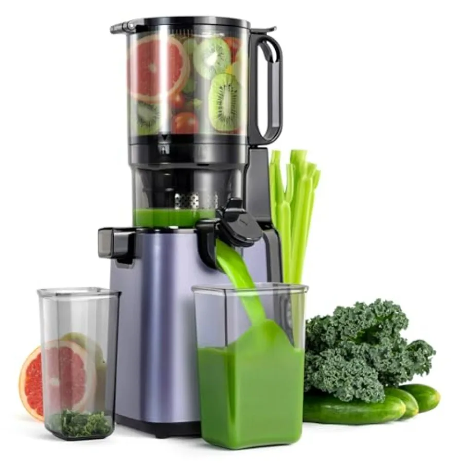

Slow Masticating Juicer Machine, 5.1" Extra Large Feed Chute Cold Press Juicer for Whole Vegetables & Fruits, 250w, High Juice Y