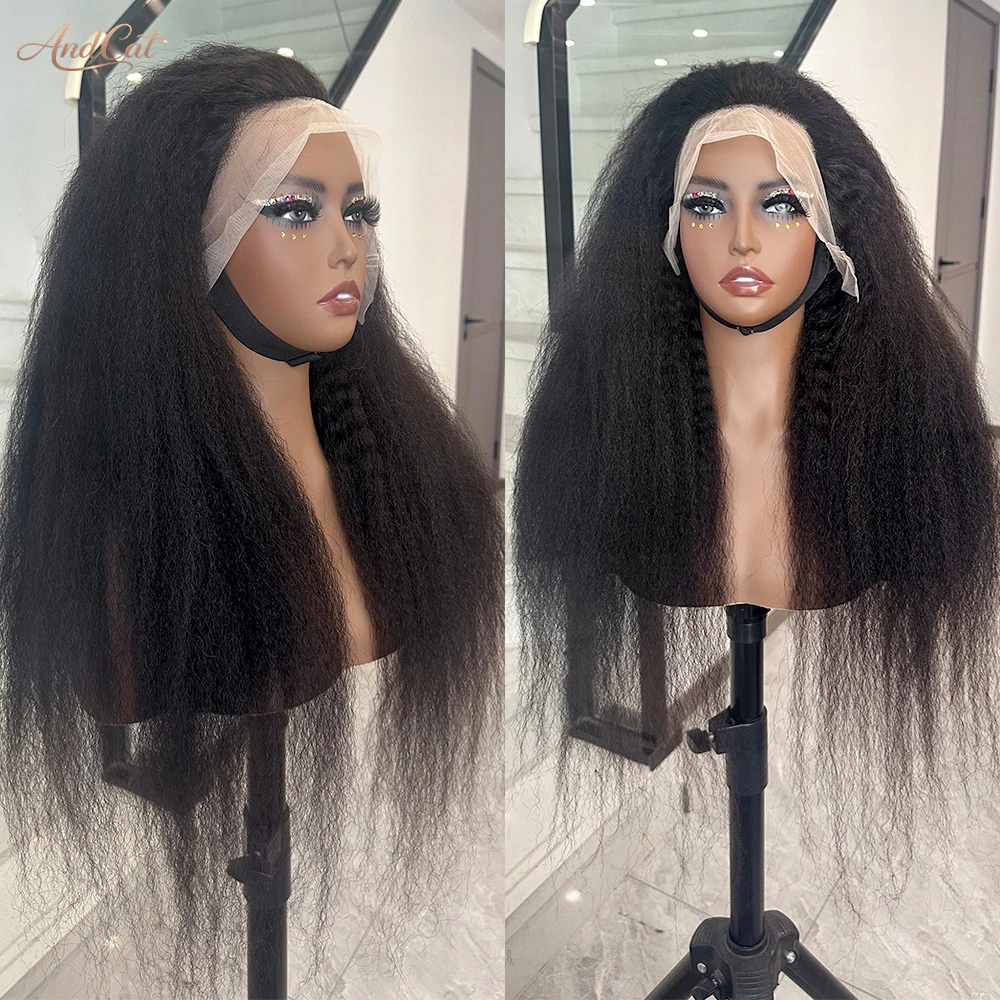 

200 Density Kinky Straight Wig 13x6 HD Lace Frontal Wig Yaki Straight For Black Women 13x4 Lace Front Curly Wig 100% Human Hair