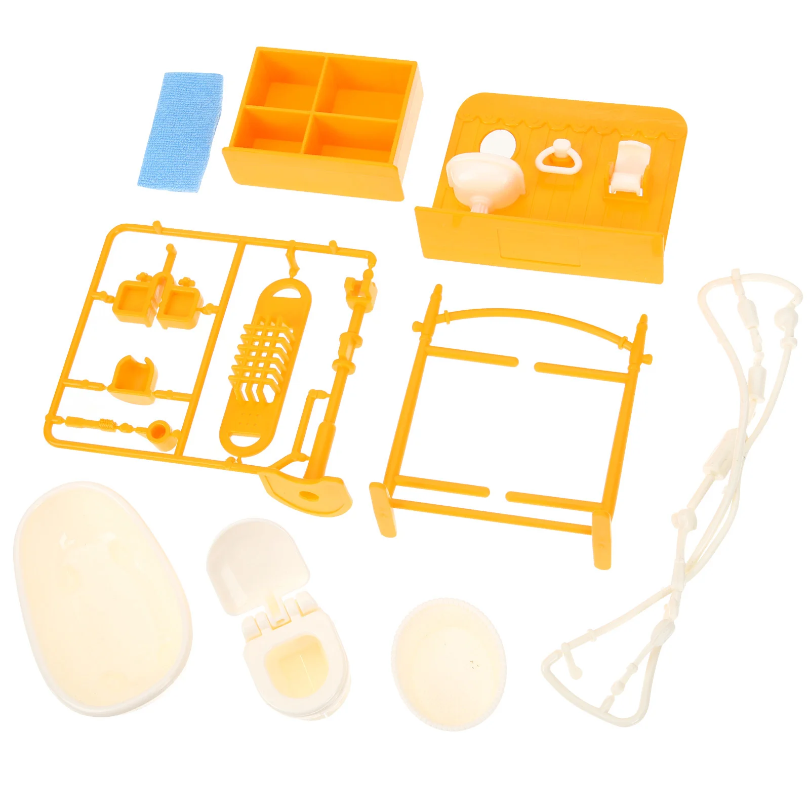 1 ensemble d'accessoires de salle de bain pour Mini maison, décor créatif exquis, léger, utilisation à Long terme, baignoire Miniature, toilettes