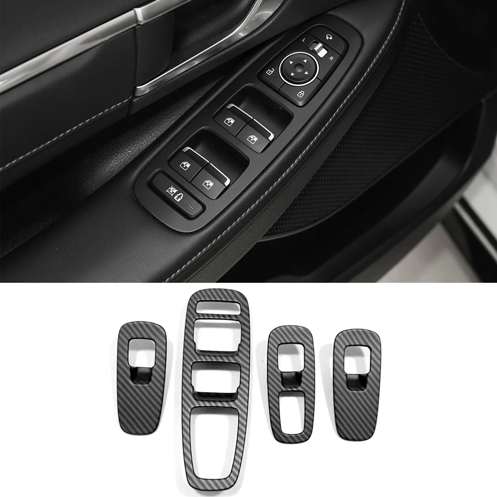 

For Hyundai Sonata 2024 2025 Carbon Fiber Window Glass Lifting Panel Cover Car Accessories Auto Interior Protective Stickers