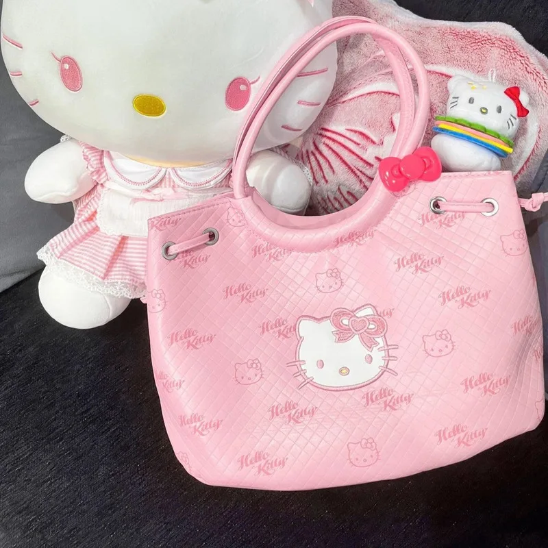

Cute Hello Kitty Tote Bag Girl'S Heart Cartoon Large Capacity Shoulder Bag Crossbody Bag Versatile Outdoor Travel Storage Bag