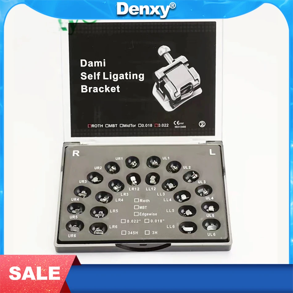 

Denxy 2 Set/Lot Orthodontic Passive Self-Ligating Brackets 022 Metal Self Ligating Bracket Auto Ligation Braces Dental Clinics