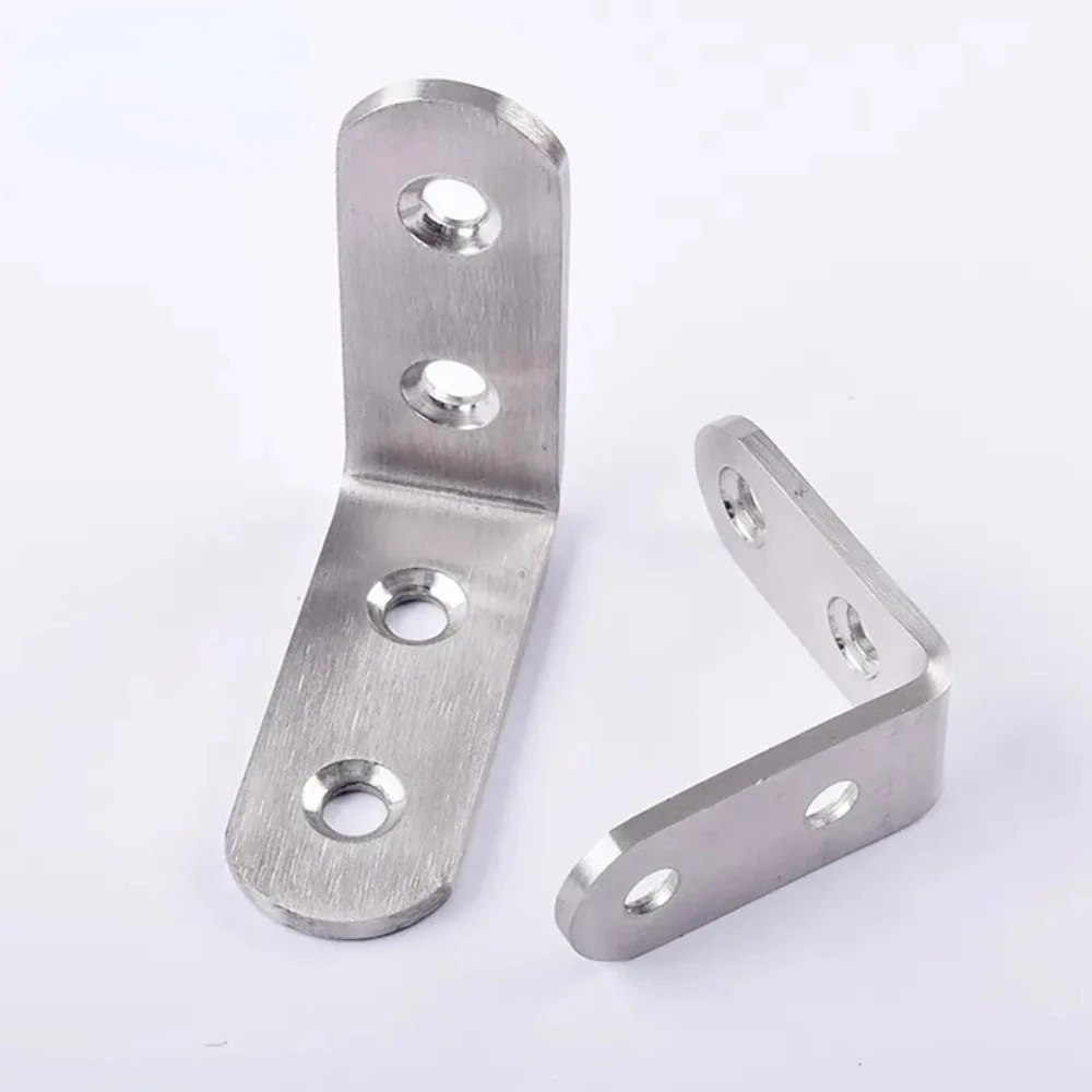 12 PCS Practical Stainless Steel Corner Brackets Joint Fastener Right Angle Thickened Brackets For Furniture Home