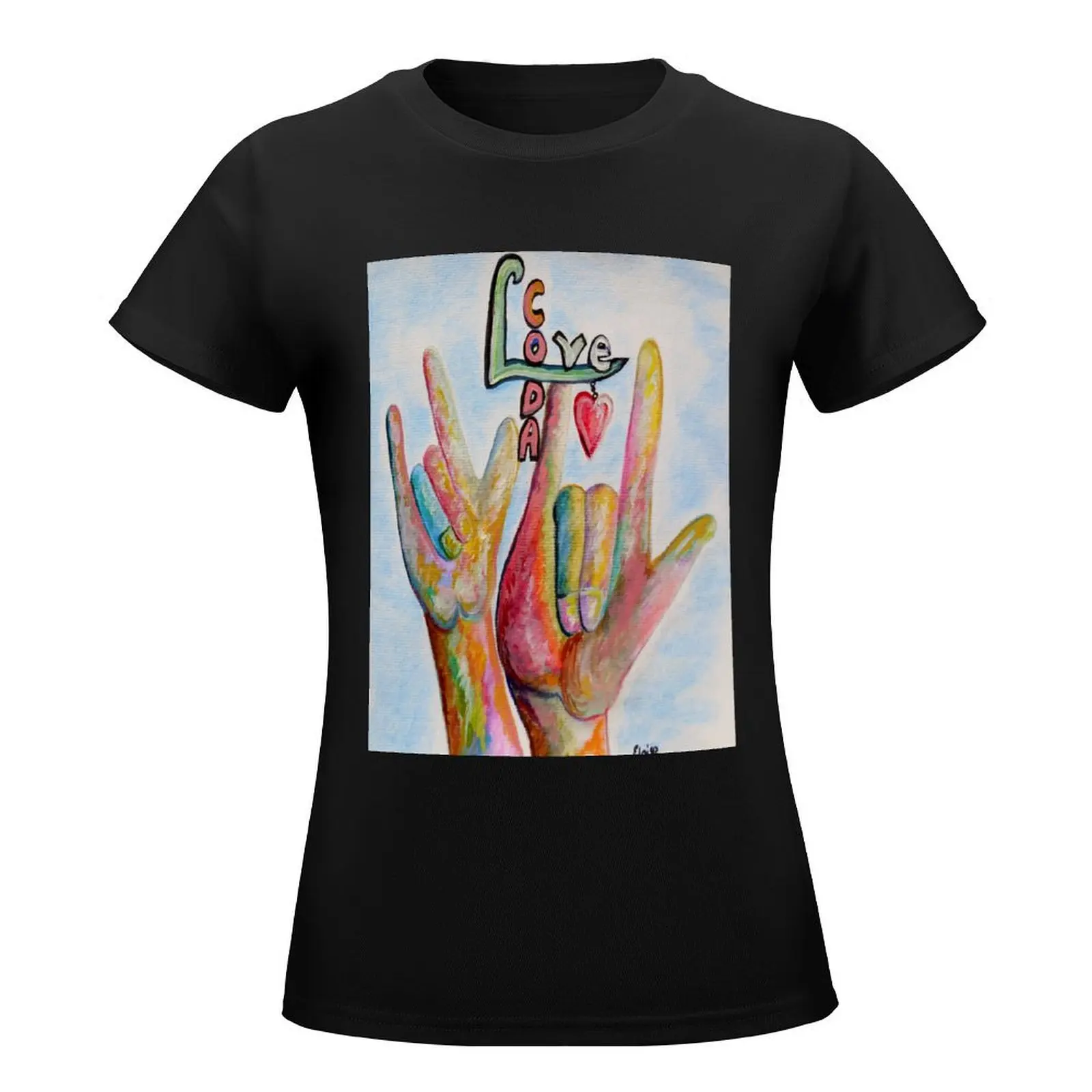 CODA - Children of Deaf Adults T-Shirt summer clothes lady clothes t-shirts for Women pack