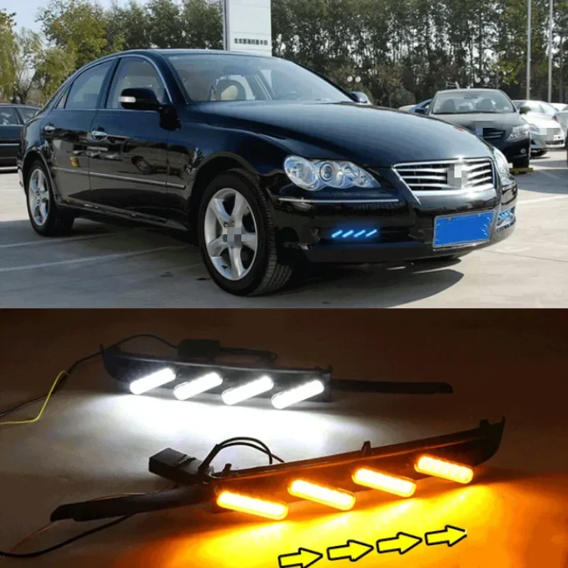 1Pair DRL For Toyota MARK X REIZ 2004 2005 2006 2007 2008 2009 LED DRL Daytime Running Light With Turn Signal Fog Lamp