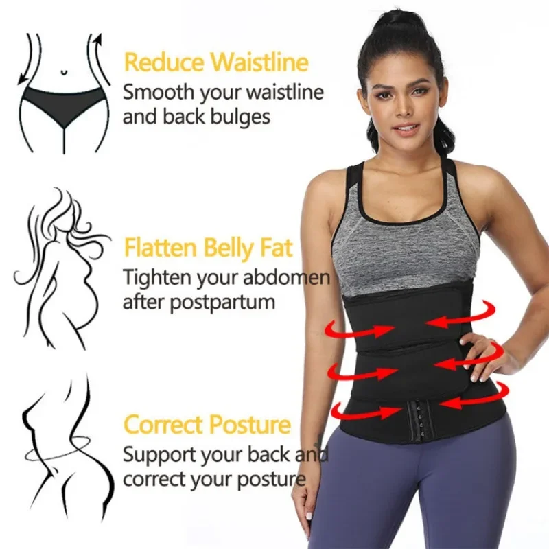 1PC Waist Trainer Corsets Fitness Trimmer Belt Slimming Body Shaper For Weight Loss Sauna Sweat Girdle Workout Fat Burner