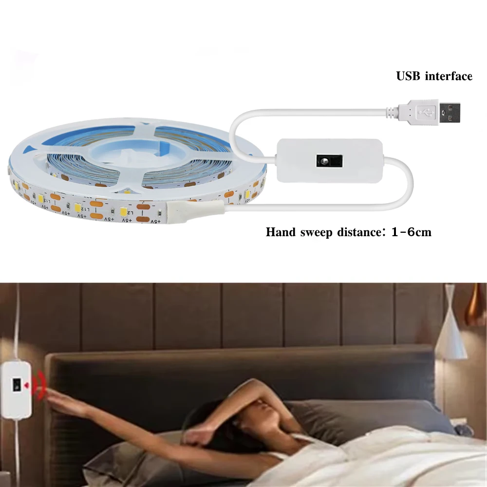 USB LED Strip Light 5V 2835 พร้อม Dimmer ON OFF Warm Cool สีขาวสีแดงสีฟ้าสีเขียวสีชมพู Led ริบบิ้นเพดานตู้กันน้ํา