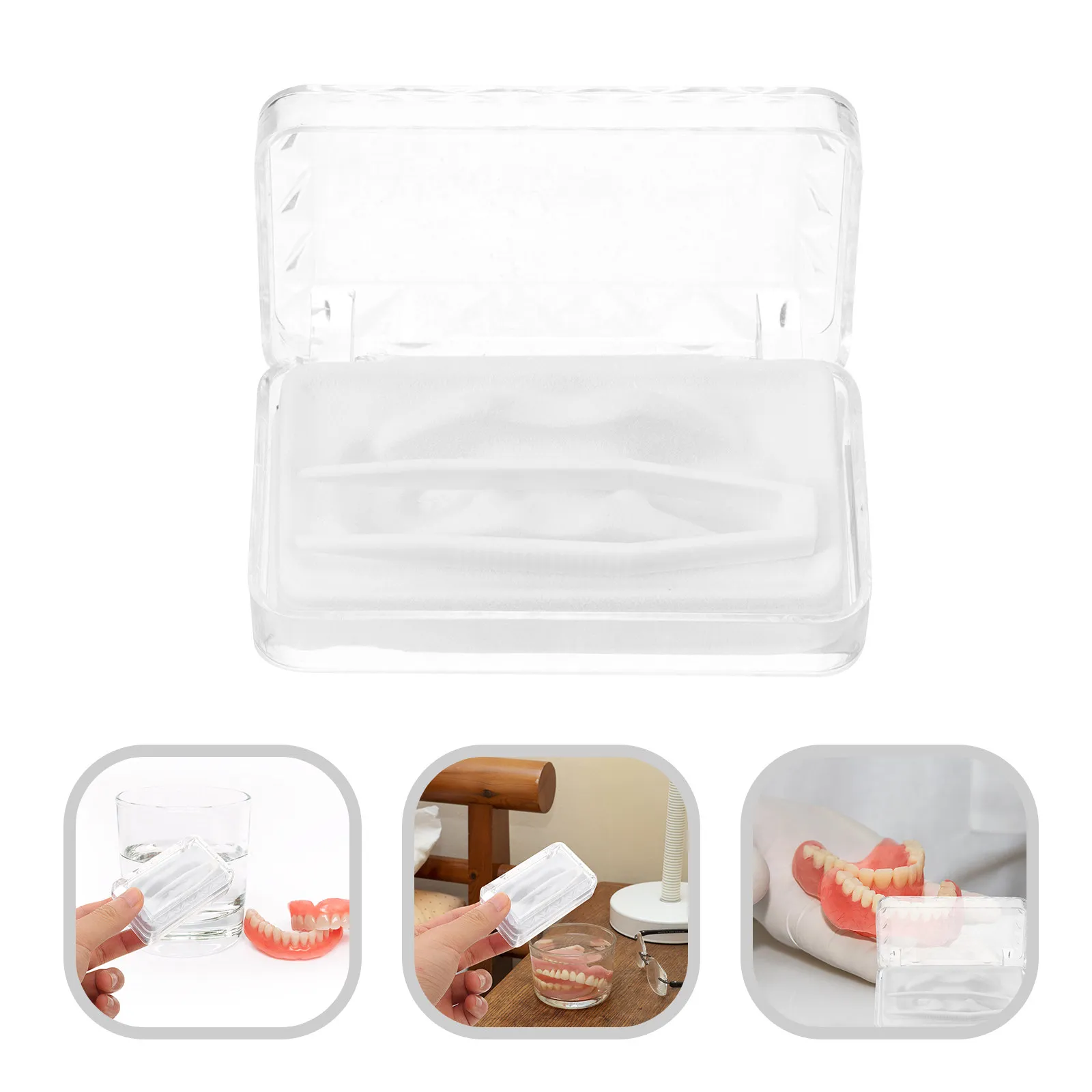 

2Pcs Denture Storage Case Compact Portable Box Teeth Protector Container for Travel Camping Box Denture Case Holder