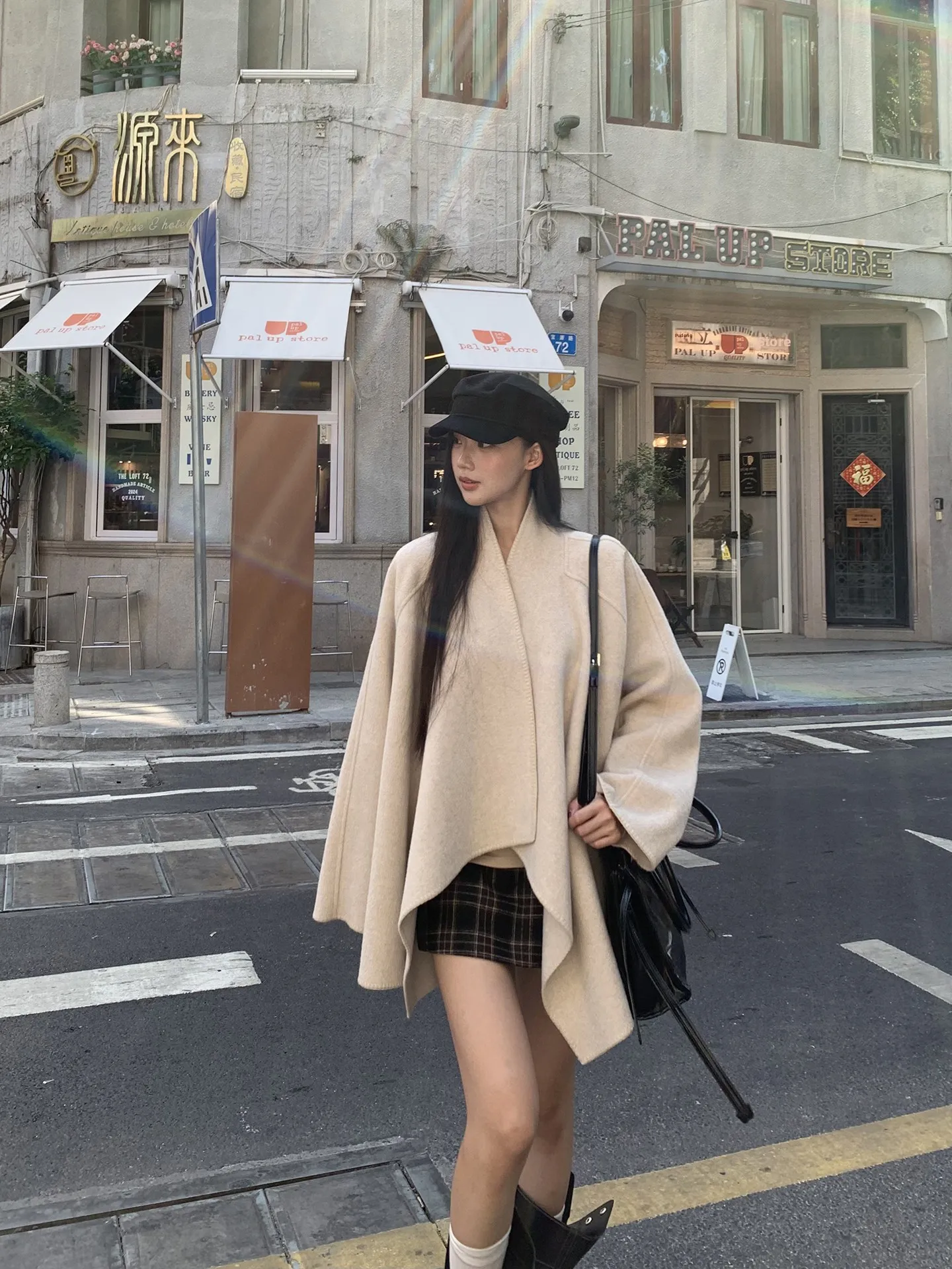 

Red Celebri Woolen Coat Women's ort Sle 2025 New Autumn Winter Unique Beautiful Knitwear Polyester 65% Wool 20% Viscose...