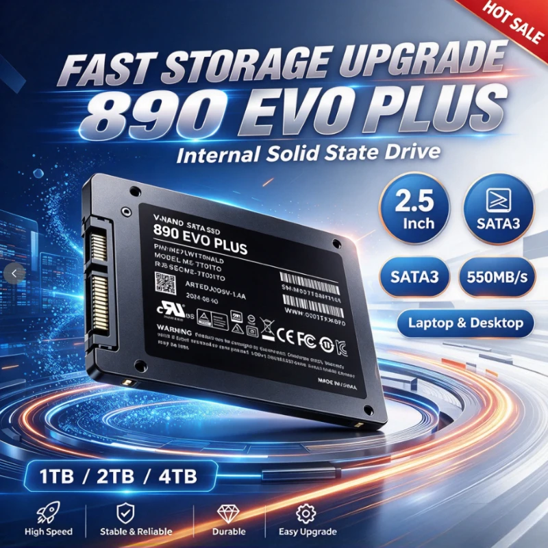 890 EVO PLUS Internal Solid State Drive 550MB/S SATA3 SSD 2TB 4TB 2.5 Inch Hard Disk Solid State Drive for Laptop Desktop