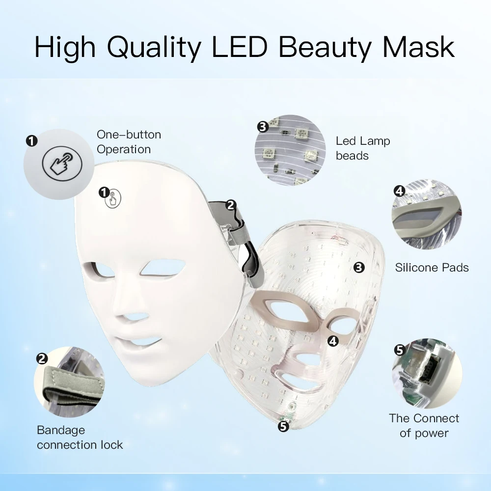 Modelo de tipo enchufable, prueba táctil Manual, máscara de belleza Led, rejuvenecimiento de fotones coloridos, máquina de cuidado facial táctil inteligente