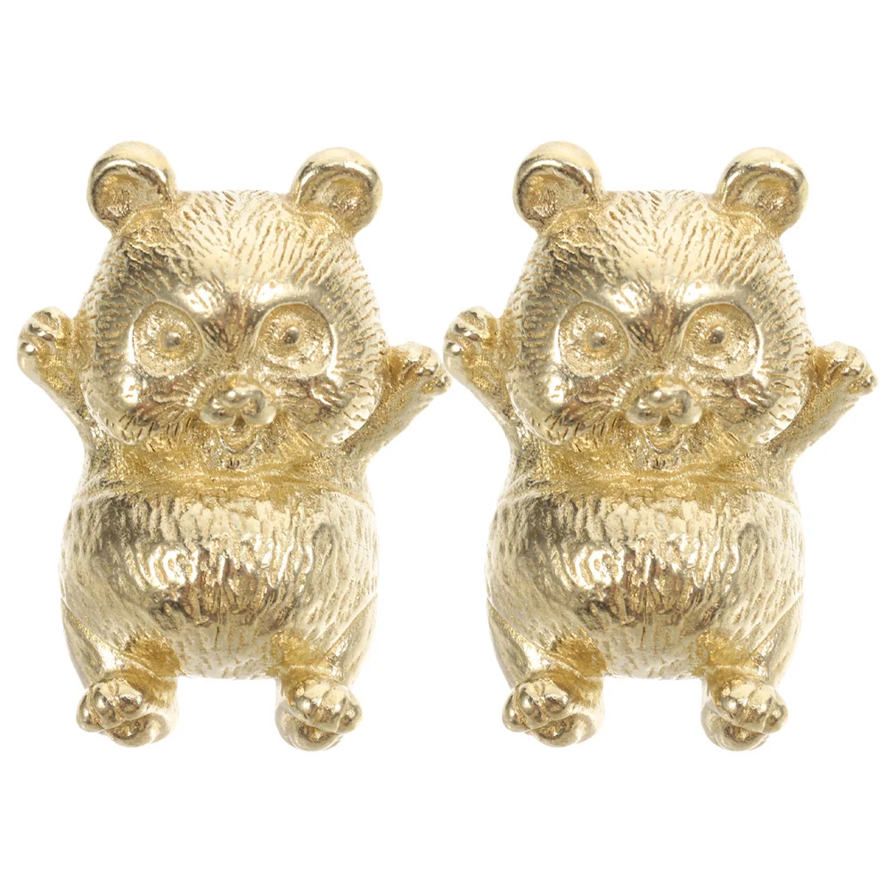 

2Pcs Unique Brass Panda Cabinet Knobs Decorative Hardware for Drawers Closets Bedrooms Living Room Unique Cabinet Knobs