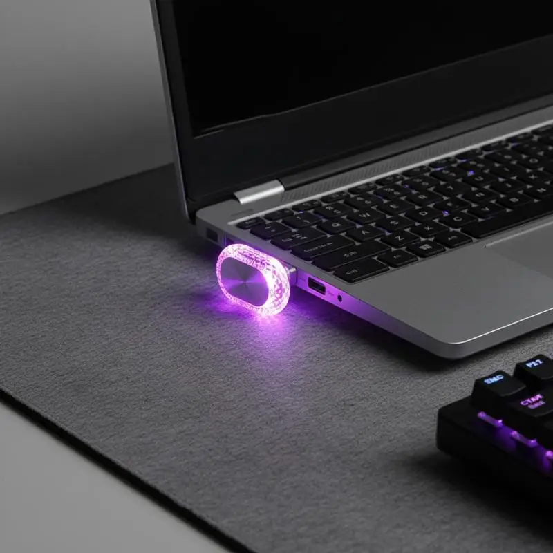 Car USB Atmosphere Led Lights Oval Color Night Lights Modified Car Atmosphere Lights Interior Decoration Home Lights
