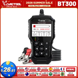 VDIAGTOOL BT300 5-3000 CCA  Car Battery Tester 6V 12V Automotive Charging Cranking Scanner Tools for Motorcycle Car Truck SUV