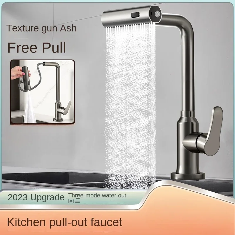 Kitchen faucet pull-out washbasin sink household sink cold and hot two-in-one pressurized anti-splash rotatable