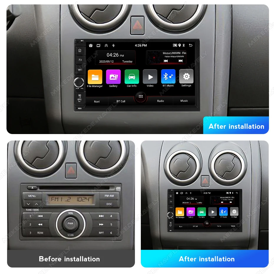 2 Din 7 Inch Universal Android OS Car Radio 4Core 2GB+64GB Wireless CarPlay WIFI GPS SWC RDS BT Car Multimedia Player Stereo
