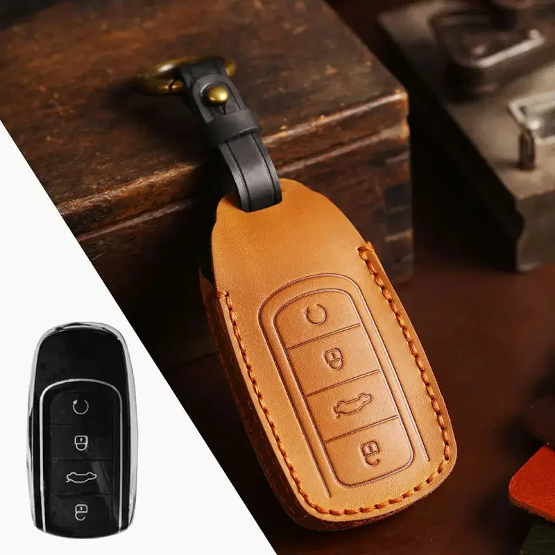 

1pc Car Dedicated Leather Key Case For Chery EXEED RX Suv 2023-Present Holder Shell Remote Keychain Accessories