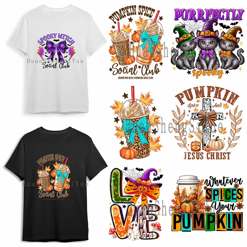 

Halloween Thanksgiving Heat Transfer Printed Sticker Canvas Bag T-shirt Ironing DTF Sticker DIY Wool Jacket is Waterproof