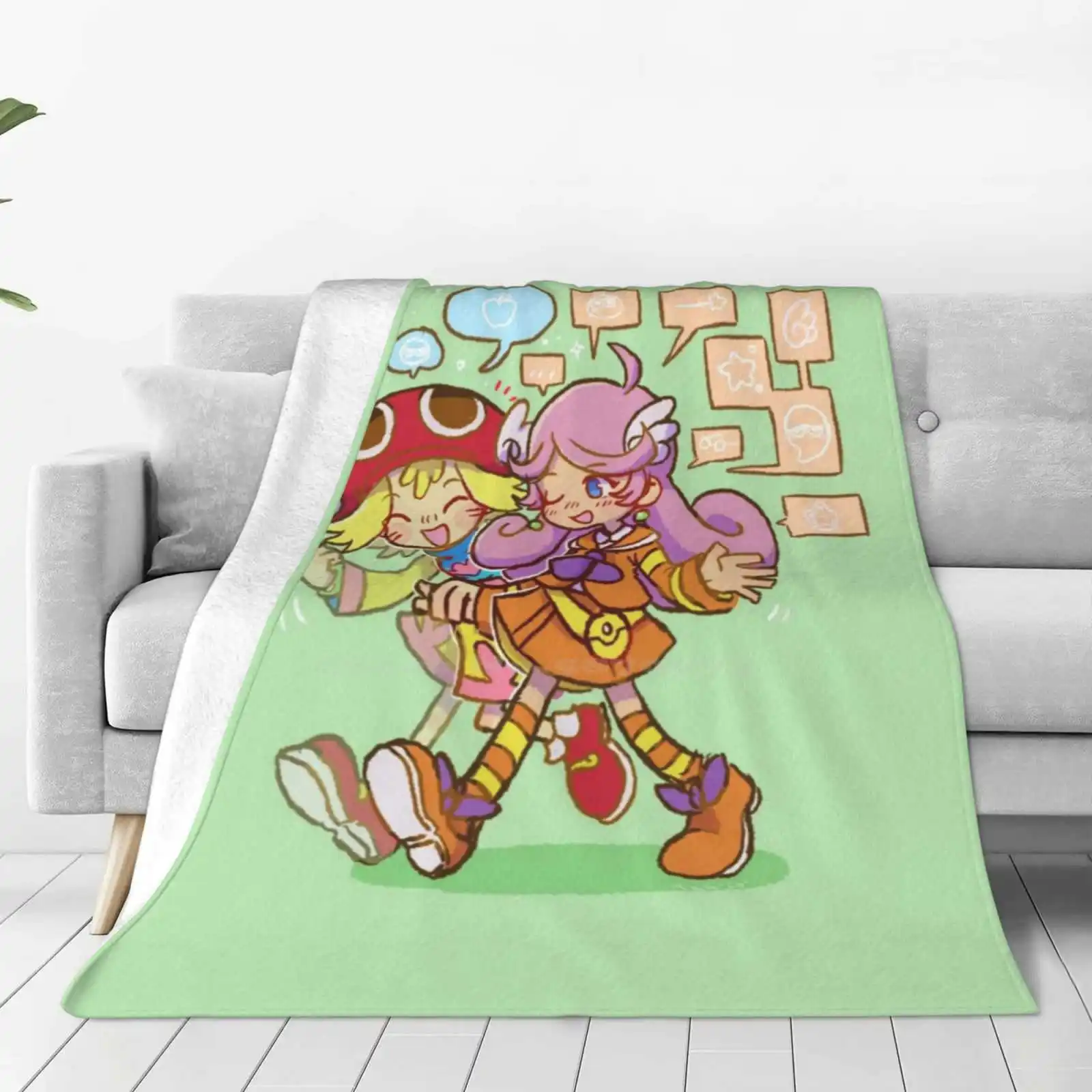 Bruh Bruh Bruh Four Seasons Comfortable Warm Soft Throw Blanket Puyo Puyo Amitie Raffina Rafina Tokkori