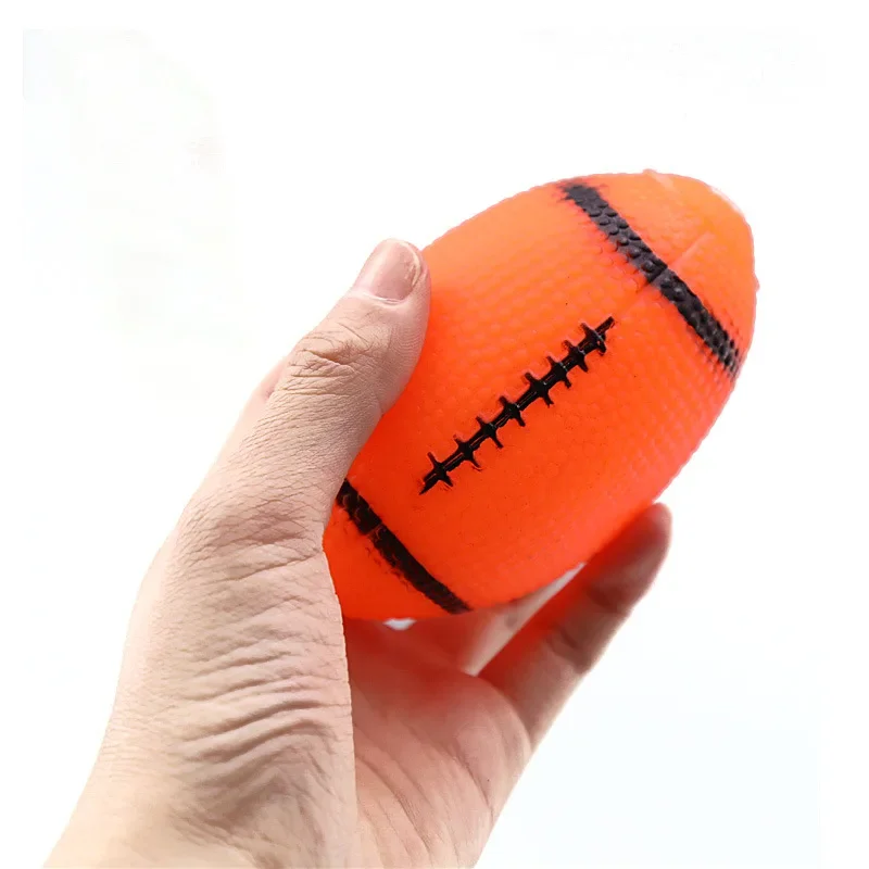 Pet Dogs Toys Sounding Chewing Squeaky Toy for Dogs Puppies Football Soccer Dogs Ball Training Rugby 1pc