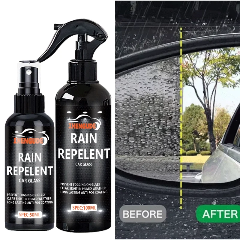 Car Hydrophobic Coating Anti-rain Water Repellent of Windshield Rearview Mirror Glass Spray Rainproof Agent Cleaning Tool