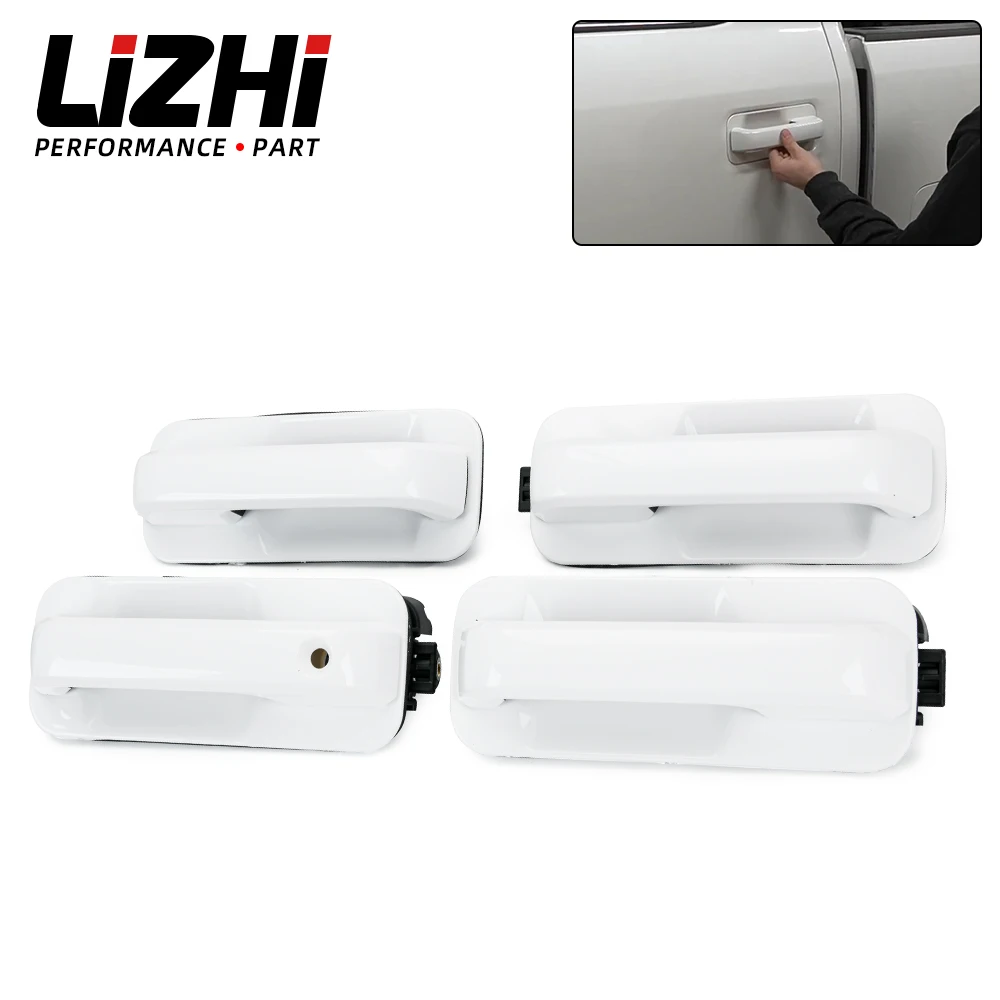 4PCS Pearl White Door Handle Set Front & Rear For Ford F150 Pick-up Truck FL3Z1522405AA JC3Z2522404AA JC3Z2626605AA