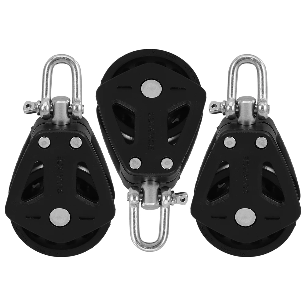 

3pcs Pulley Accessories Dual Nylon Swivel Bearing Smooth Operation Gym Sailing Boat Cable Rope Attachment Weight System