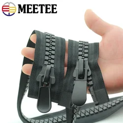 Meetee 20# Extra Large Resin Zipper Double & Single Slider Open-End Zippers for Sewing Down Jacket Tent Coat Garment Accessories