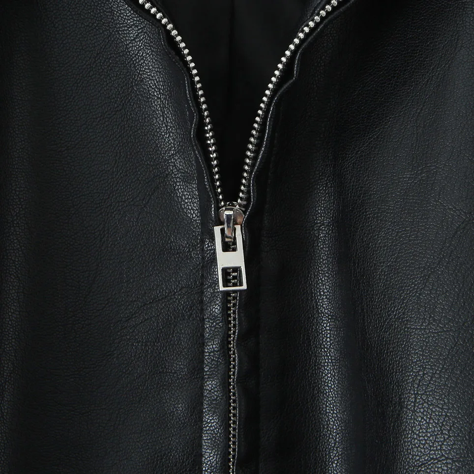 Women PU Leather Coat Zipper Design Style Spring Autumn New Black Short Classic American Motorcycle Leather Jacket with Belt