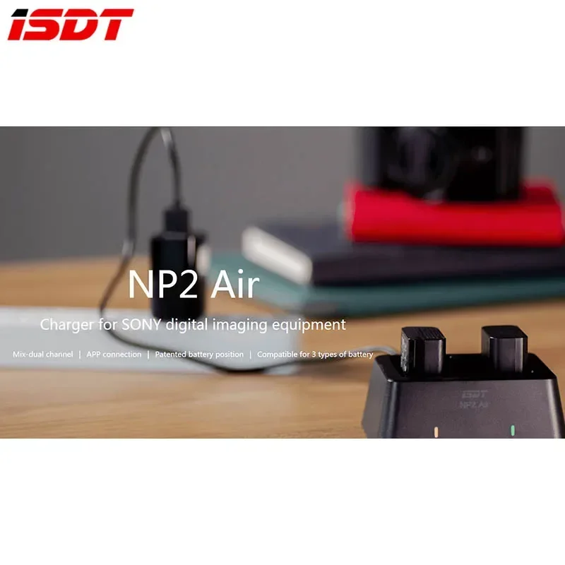 ISDT NP2 Air 25W Mix-Dual Channel Charger for SONY Digital Imaging Equipment NP-BX1 NP-FZ100 NP-FW50 Battery