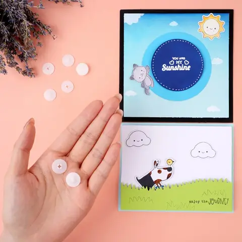 50Pairs Snap'n Slides for Making Slider Card Spinner Swing Arm Card Round Interlocking Disks Easy Interactive Elements Snap Spin