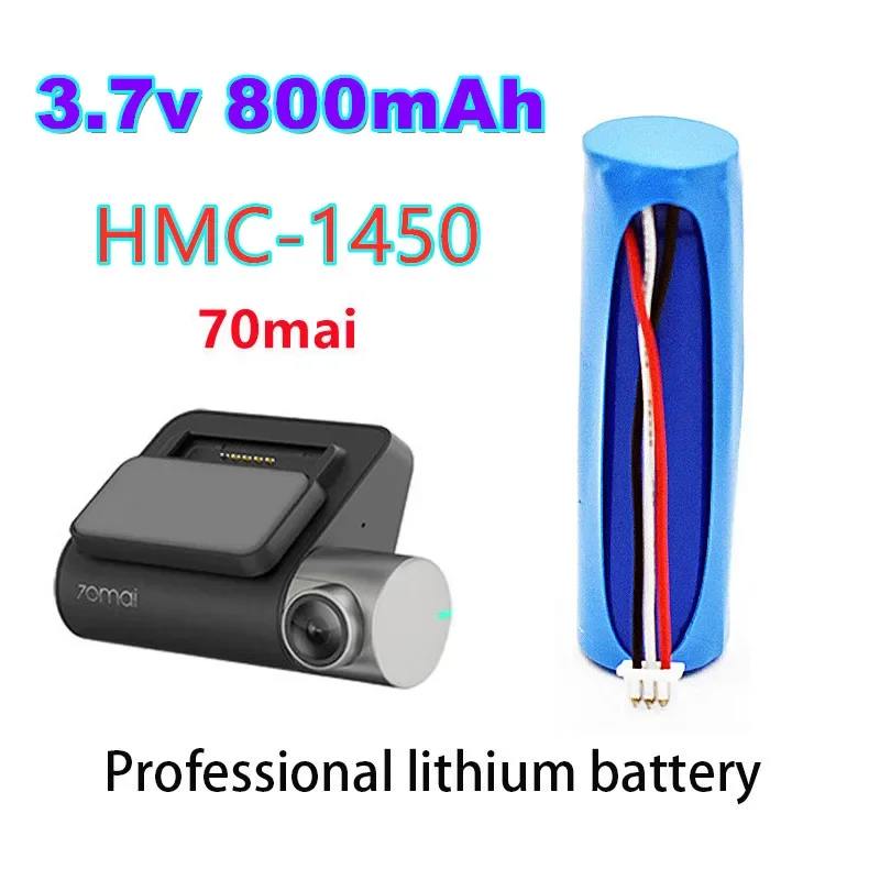 بطاريات جديدة فور 70mai داش كام برو HMC1450 Akkumulator 3,7 فولت 800 مللي أمبير بطاريات Ersatz 3-draht Stecker 14*50 مللي متر