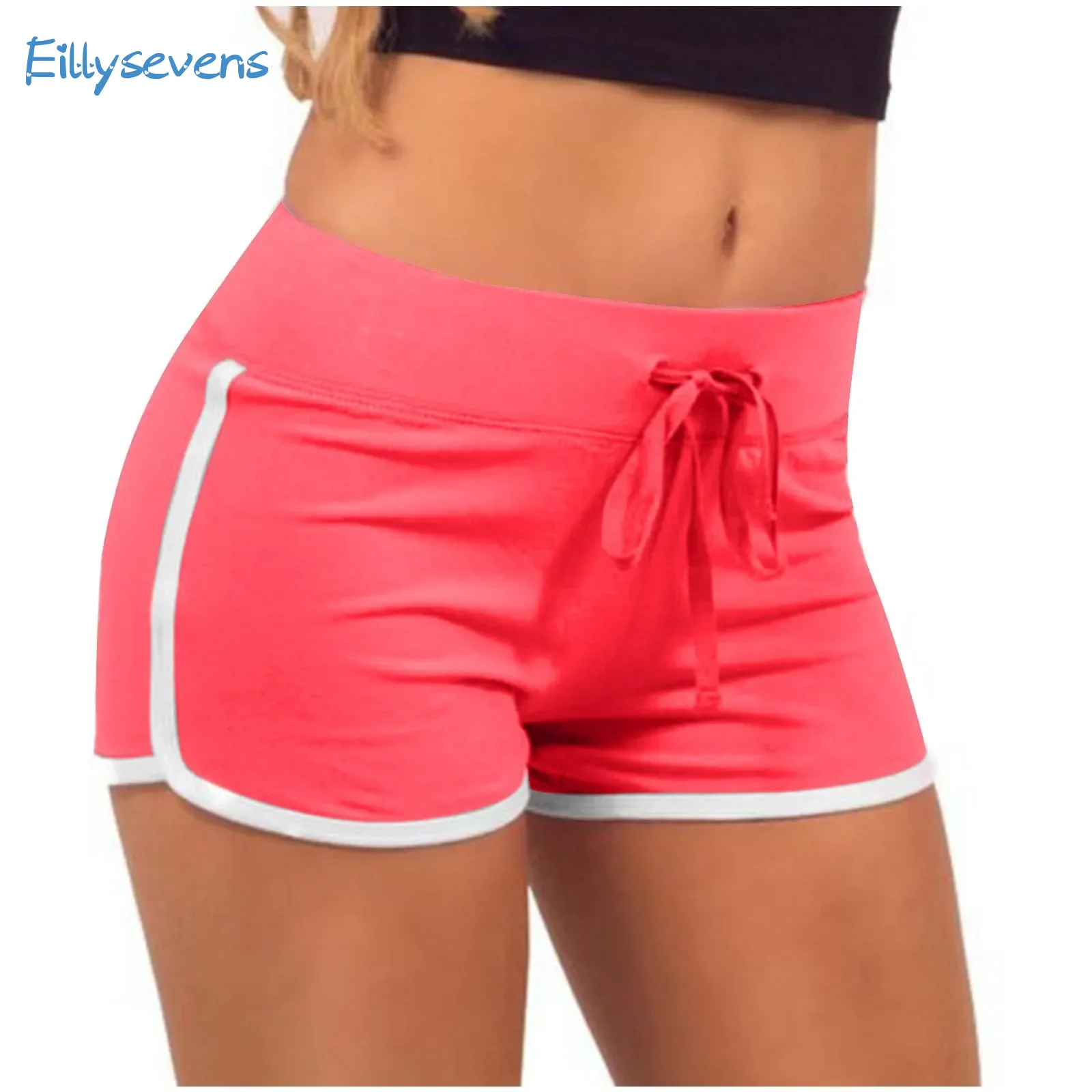 

Women'S New Shorts Simple Solid Elastic Waist Drawstring Shorts Causal Sports Running Jogging Yoga Shorts Beach Vacation Shorts