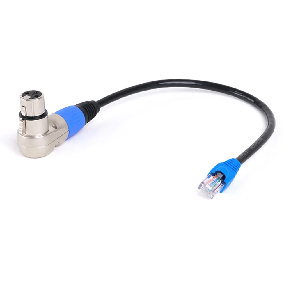 Right Angle XLR 3Pin Female to RJ45 UTP CAT5/6 Male Network Interface Signal Transmission Ethernet Adapter Cable