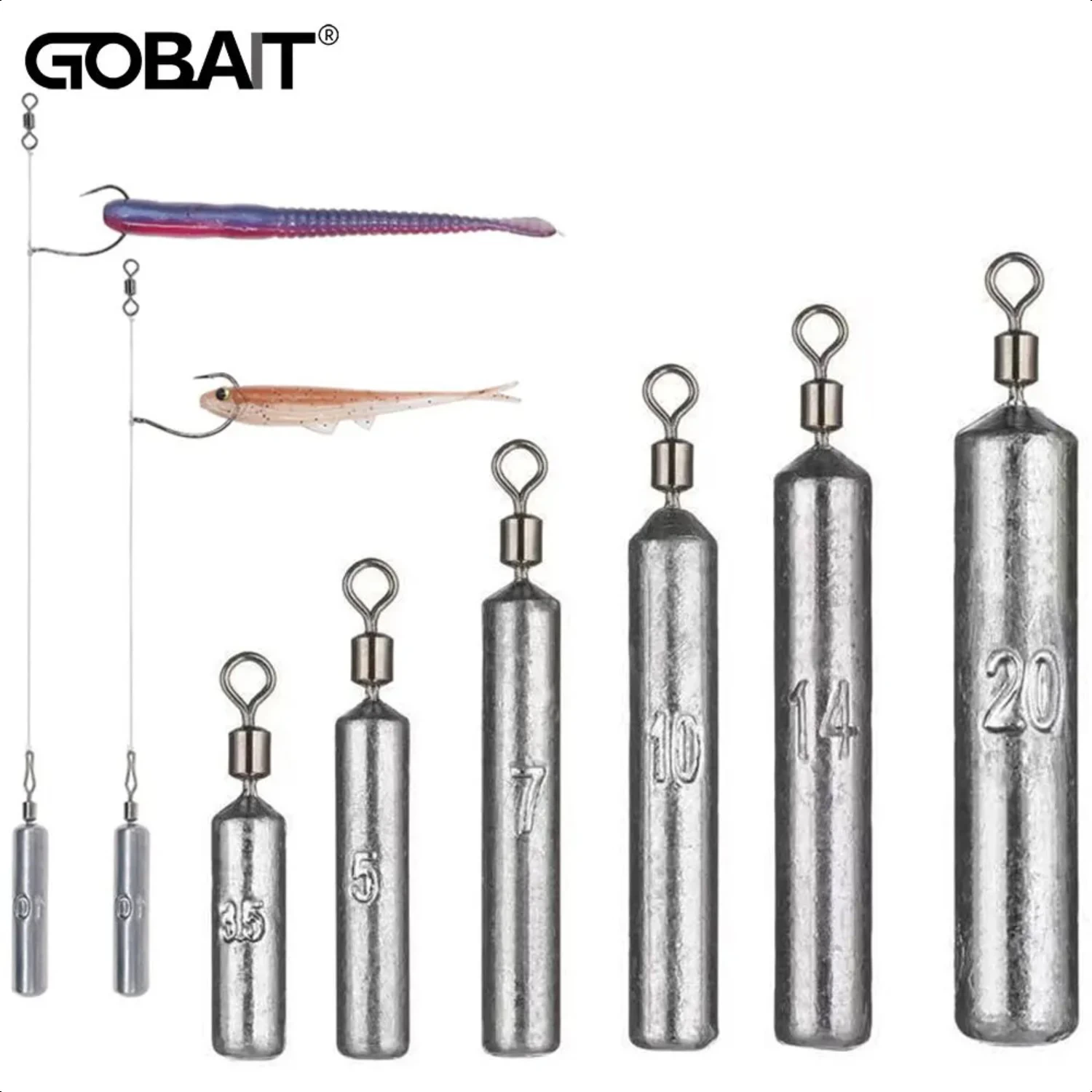

15PCS/Lot Heavy Duty Fishing Weight Sinker Mold for 3.5g, 5g, 7g, 10g, 14g, 20g Tubes - Premium Plumb Pendant Metal Jig Sast Sea