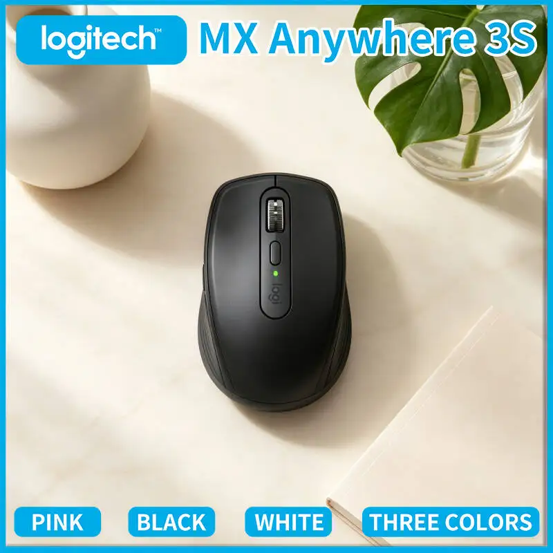 Logitech MX Anywhere 3S Creator Mouse - 8K DPI, Hyper-Scroll, Silent Click, 3-Device Sync, USB-C Charging, Office Travel Use