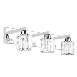 Moderne kristallen badkamer ijdelheid verlichting zwart chroom ijdelheid verlichtingsarmaturen roestvrij staal wandverlichting over spiegel e26 lampen