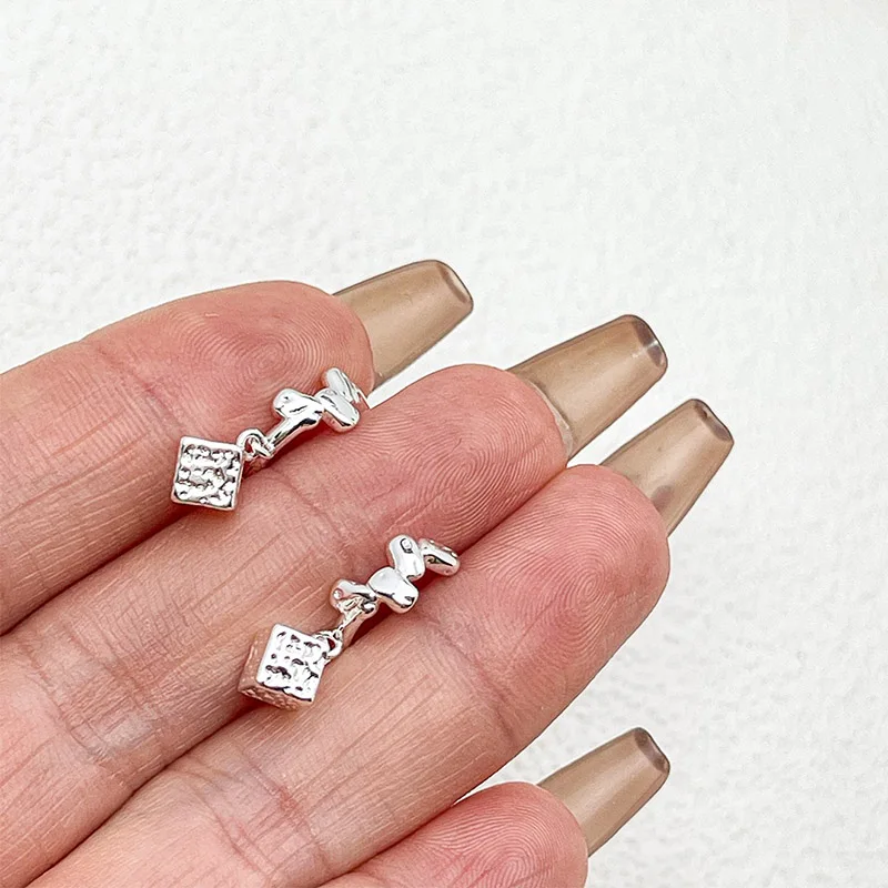 Foxanry Cube Geometric Pendant Drop Earrings For Women Creative Design Simple Trendy Classic Personality Daily Party Jewelry Gif