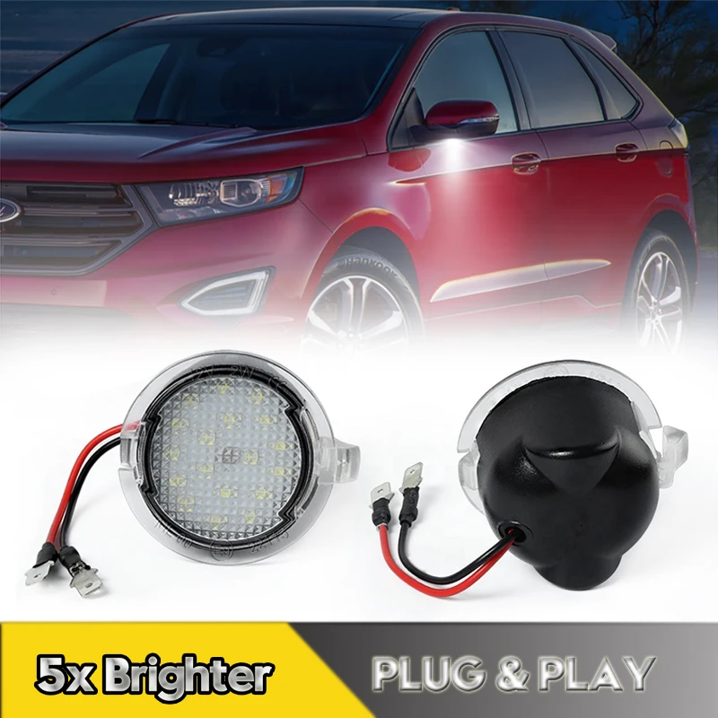 

2Pcs LED Under Side Mirror Lights Puddle Lamps For Ford Mondeo Mustang F-150 Edge Explorer Fusion Ranger Lincoln MKS MKX MKZ MKT