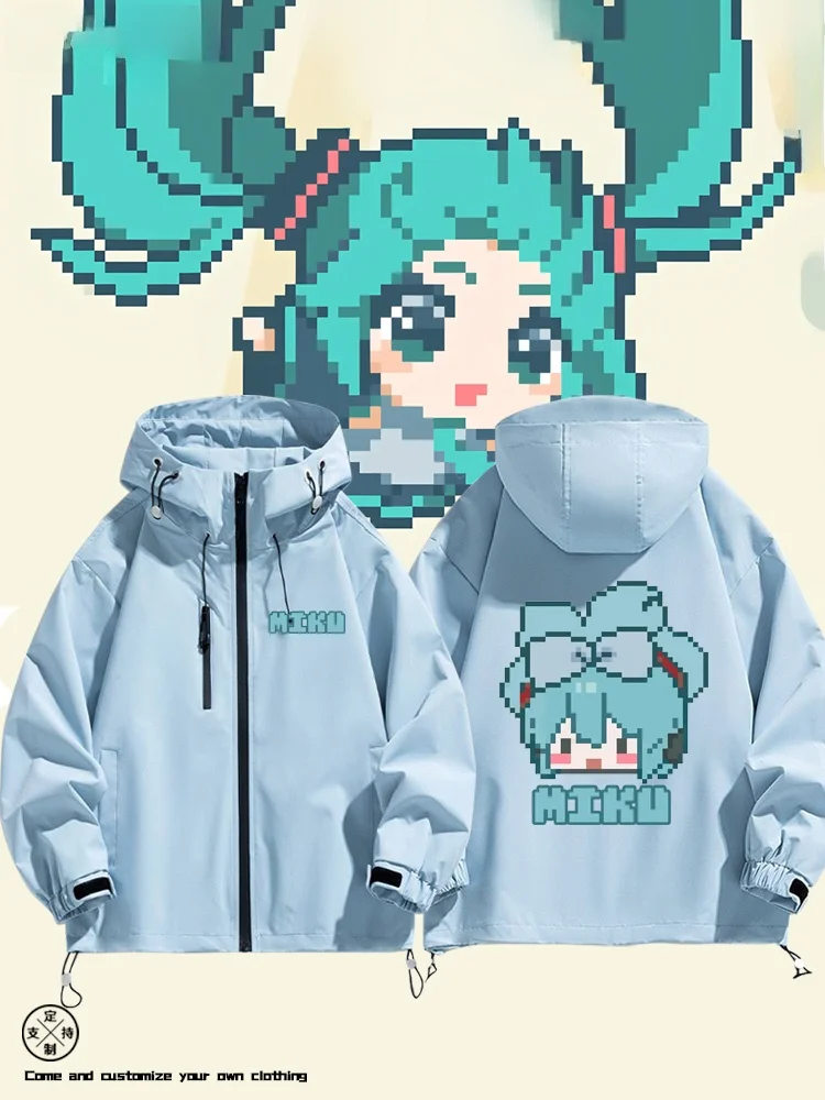 

Miku Future мультфильм совместная мужская куртка весенне-осенняя верхняя одежда универсальное повседневное пальто из полиэстера на молнии