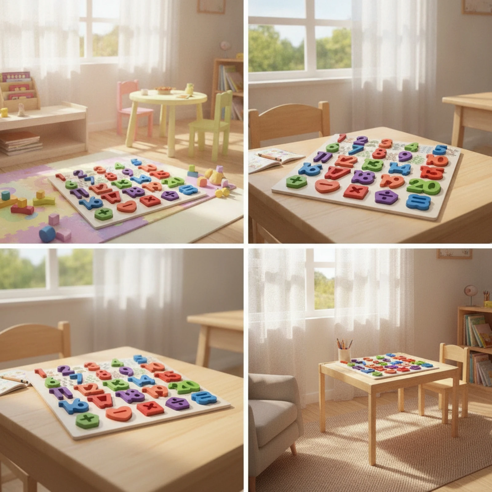 盛り上がったピースが付いたパズルボード-早期学習用木製パズルおもちゃ-幼児、プレイルーム、幼稚園向けの独立したカラフルなパズルおもちゃ
